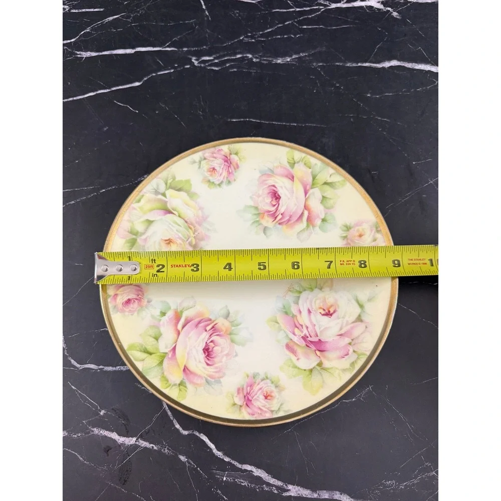 Vintage Hand Painted O & E.G. Royal Austria Floral 9in Plate Gold Trim